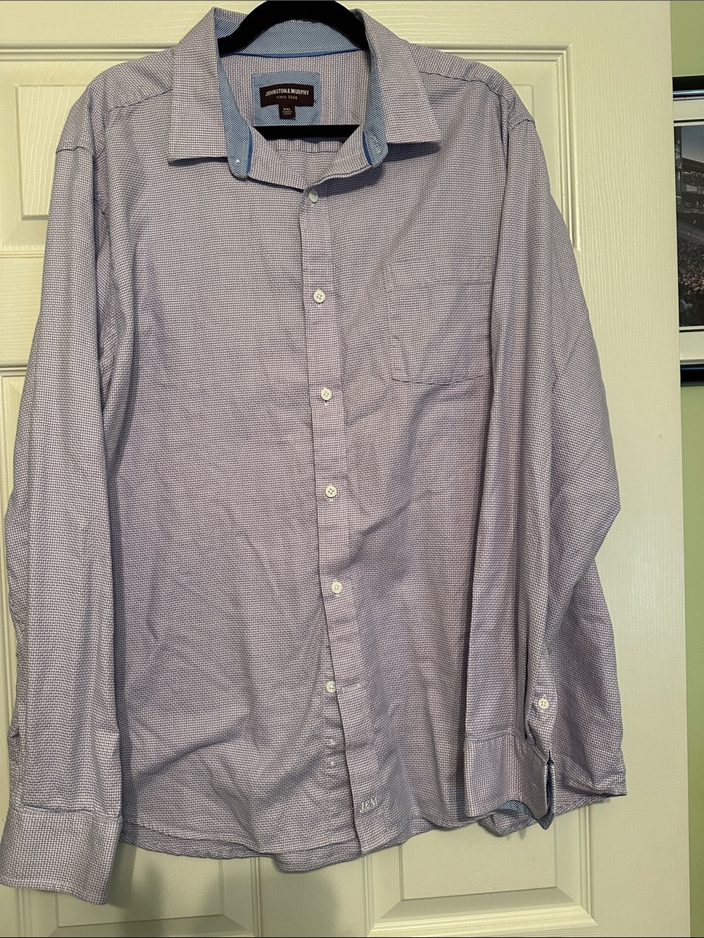 Johnston & Murphy Men's Lavender Micro-Pattern Dress Shirt